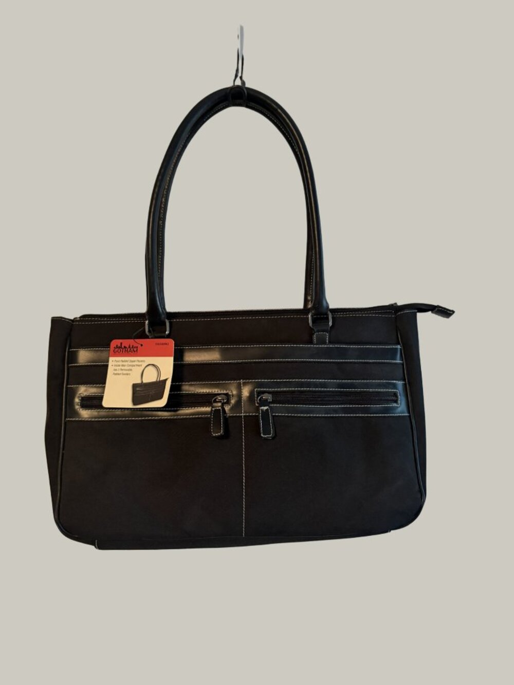 NWT Gotham Accessories Black Multi-Compartment Travel Tote Bag / Organizer